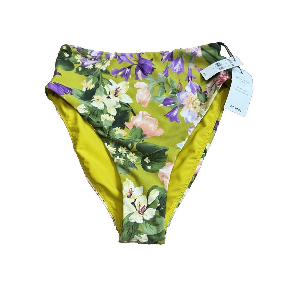 Express‎ Women's Printed Balconette Body Contour Swim Bottom Size S Multi Color
